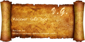 Vainer Gábor névjegykártya